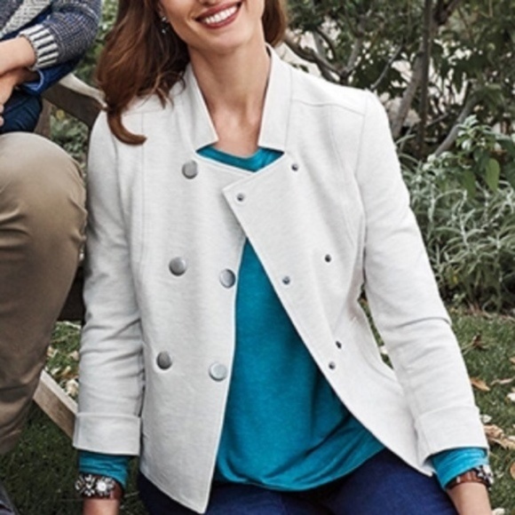 CAbi Jackets & Blazers - CAbi Cream Charlie Ponte Military Jacket